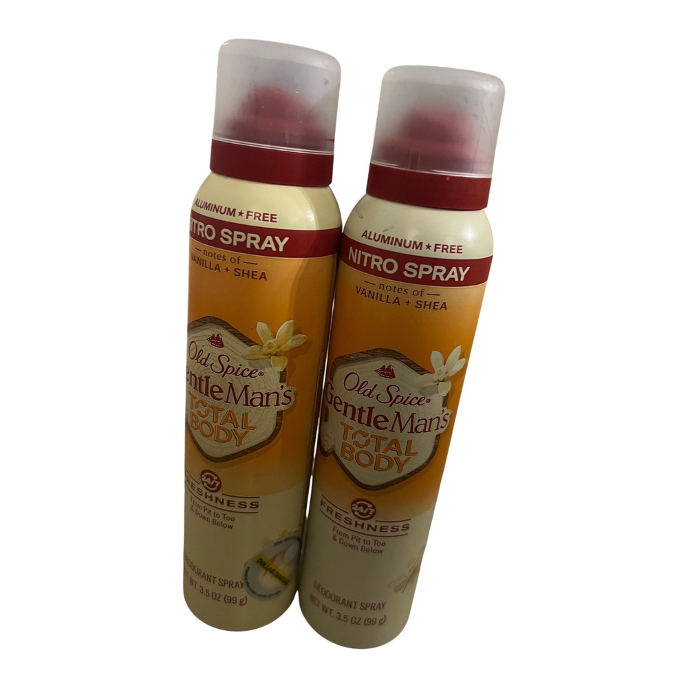 2pk Old Spice GentleMan's Total Body Nitro Spray Deodorant Vanilla Shea 3.5oz
